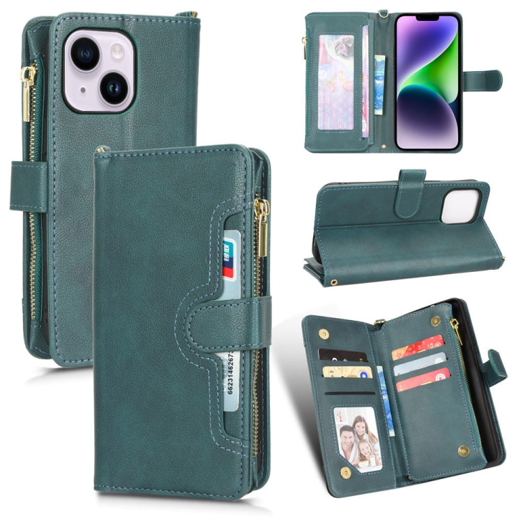 For iPhone 14 Plus Litchi Texture Zipper Leather Phone Case