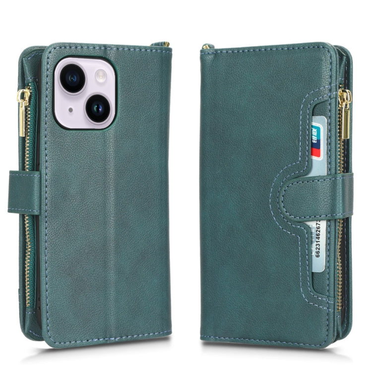 For iPhone 14 Plus Litchi Texture Zipper Leather Phone Case