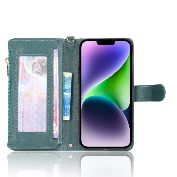 For iPhone 14 Plus Litchi Texture Zipper Leather Phone Case