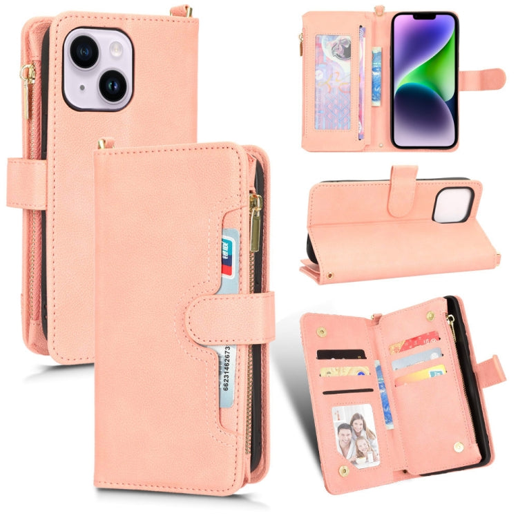 For iPhone 14 Plus Litchi Texture Zipper Leather Phone Case