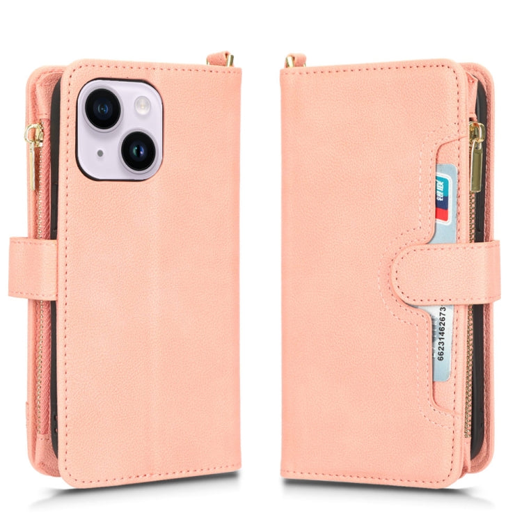 For iPhone 14 Plus Litchi Texture Zipper Leather Phone Case