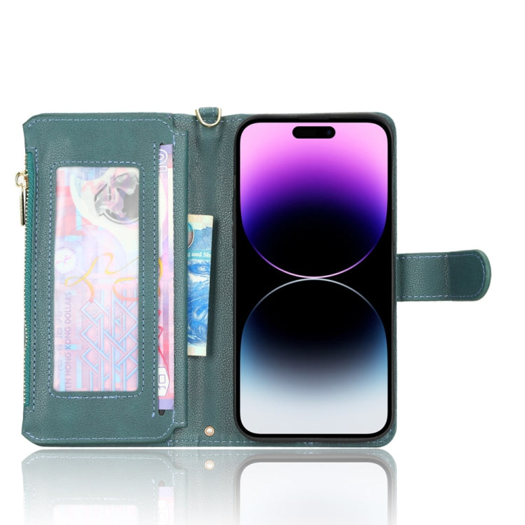 For iPhone 14 Pro Max Litchi Texture Zipper Leather Phone Case