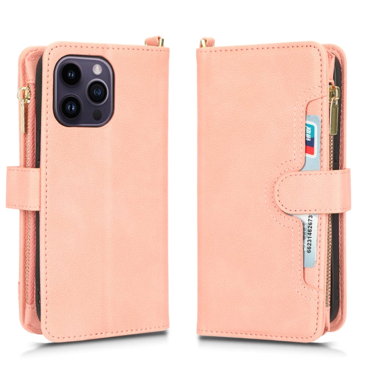 For iPhone 14 Pro Litchi Texture Zipper Leather Phone Case