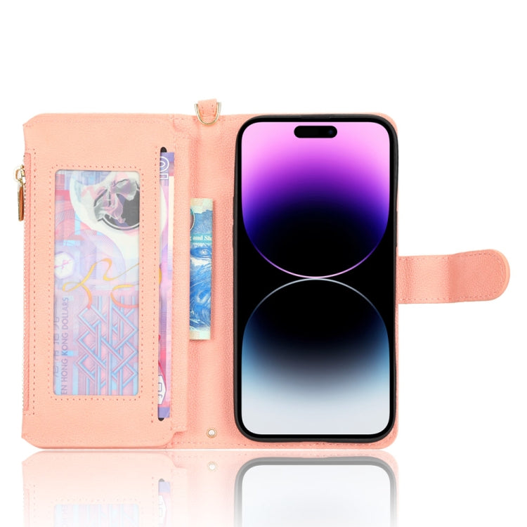For iPhone 14 Pro Litchi Texture Zipper Leather Phone Case