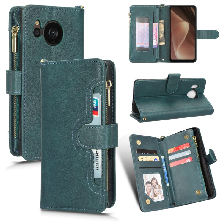 For Sharp Aquos Sense7 Plus Litchi Texture Zipper Leather Phone Case