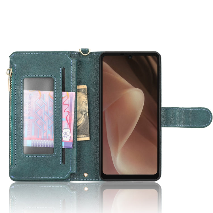 For Sharp Aquos Sense7 Plus Litchi Texture Zipper Leather Phone Case