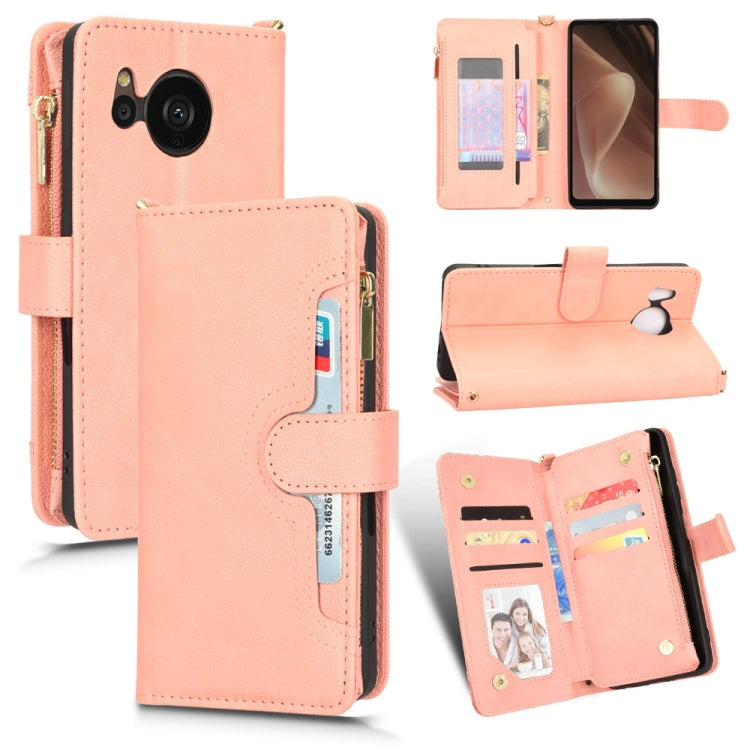 For Sharp Aquos Sense7 Plus Litchi Texture Zipper Leather Phone Case