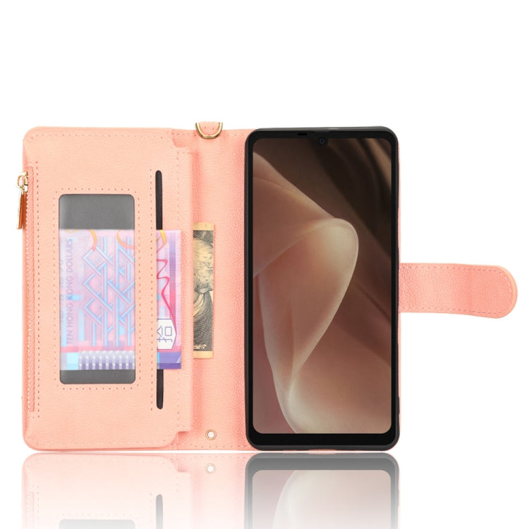 For Sharp Aquos Sense7 Plus Litchi Texture Zipper Leather Phone Case