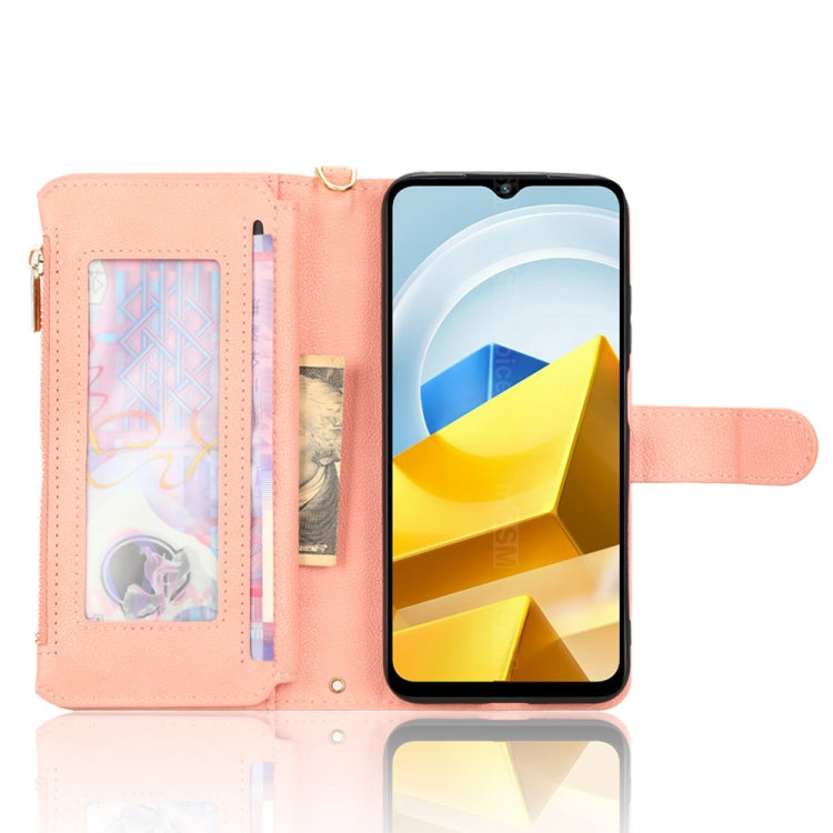 For Xiaomi Poco M5 Litchi Texture Zipper Leather Phone Case