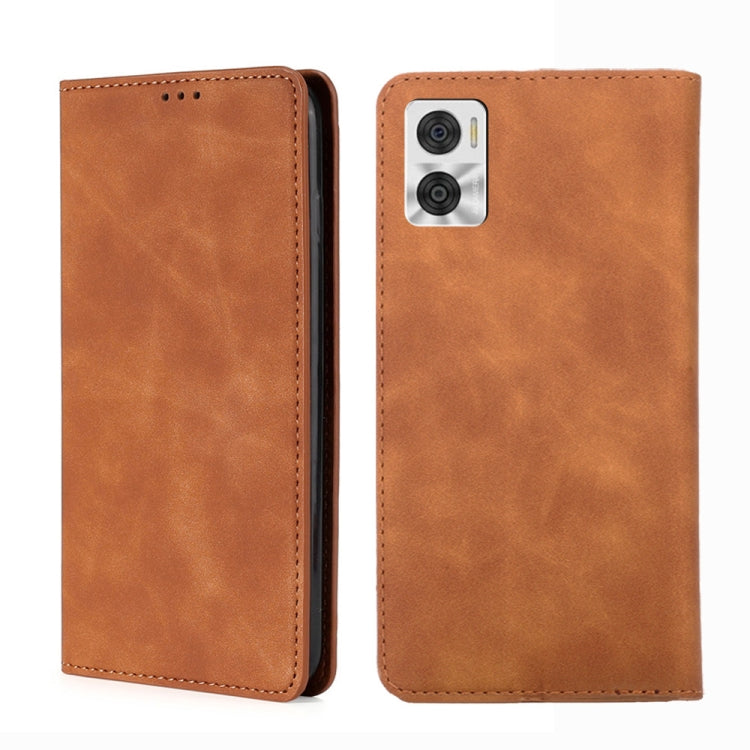 For Motorola Moto E22/E22i Skin Feel Magnetic Horizontal Flip Leather Phone Case