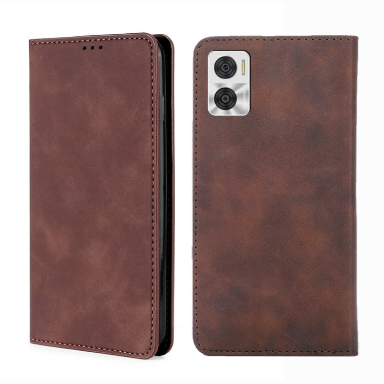 For Motorola Moto E22/E22i Skin Feel Magnetic Horizontal Flip Leather Phone Case