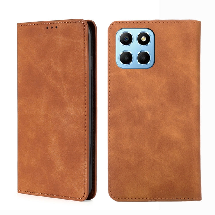 For Honor X8 5G/X6 Skin Feel Magnetic Horizontal Flip Leather Phone Case