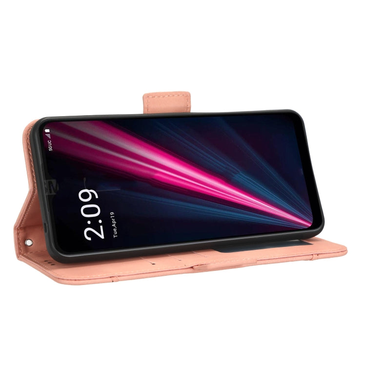 For T-Mobile Revvl 6 5G Skin Feel Calf Texture Card Slots Leather Phone Case
