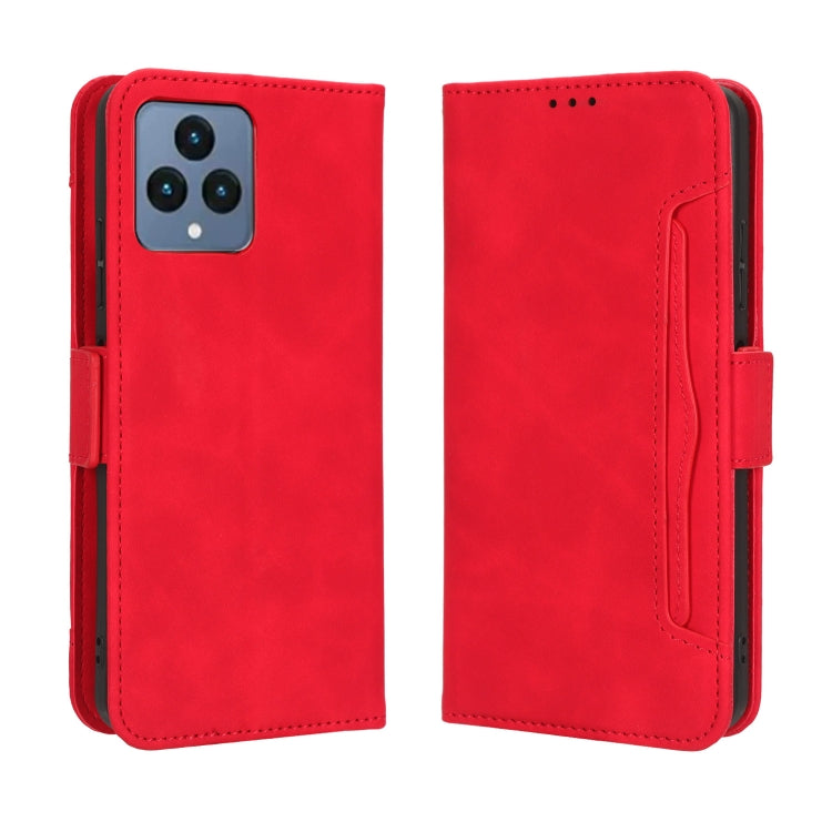 For T-Mobile Revvl 6 5G Skin Feel Calf Texture Card Slots Leather Phone Case
