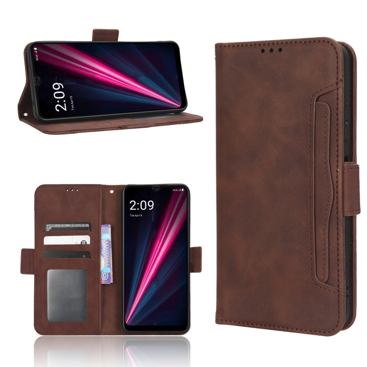 For T-Mobile Revvl 6 5G Skin Feel Calf Texture Card Slots Leather Phone Case