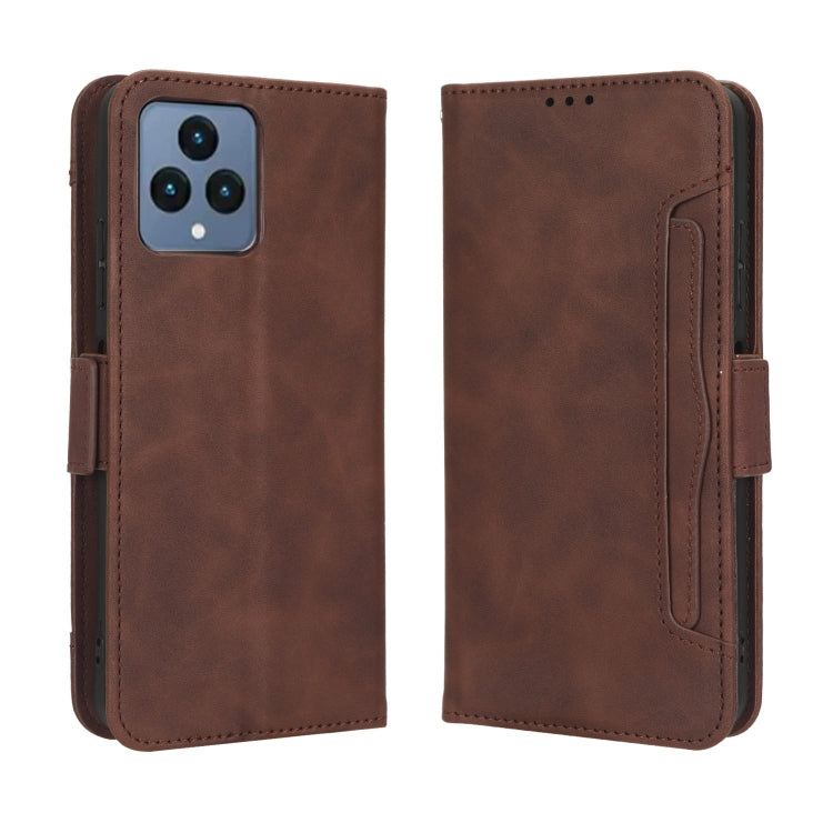 For T-Mobile Revvl 6 5G Skin Feel Calf Texture Card Slots Leather Phone Case