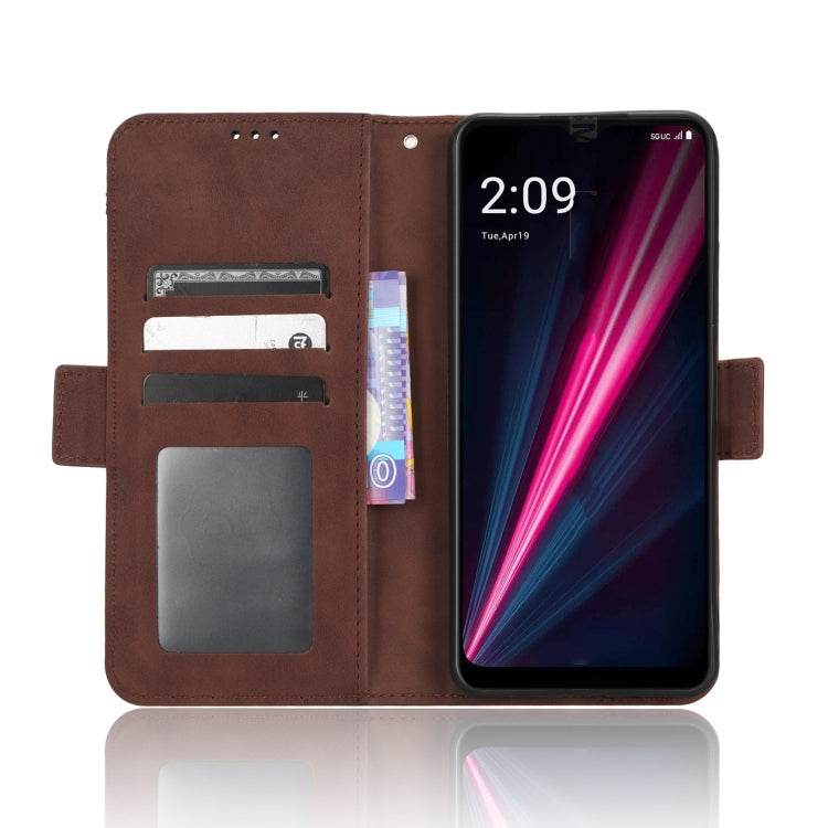 For T-Mobile Revvl 6 5G Skin Feel Calf Texture Card Slots Leather Phone Case