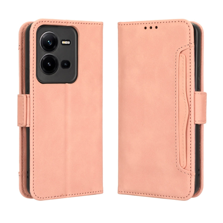 For vivo V25 5G /  X80 Lite Skin Feel Calf Texture Card Slots Leather Phone Case