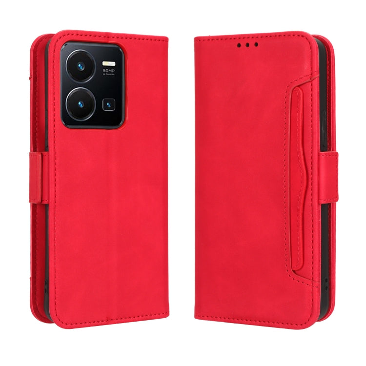 For vivo Y35 4G / Y22s 4G / Y22 4G 2022 Skin Feel Calf Texture Card Slots Leather Phone Case