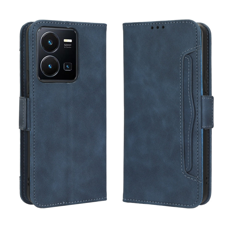 For vivo Y35 4G / Y22s 4G / Y22 4G 2022 Skin Feel Calf Texture Card Slots Leather Phone Case