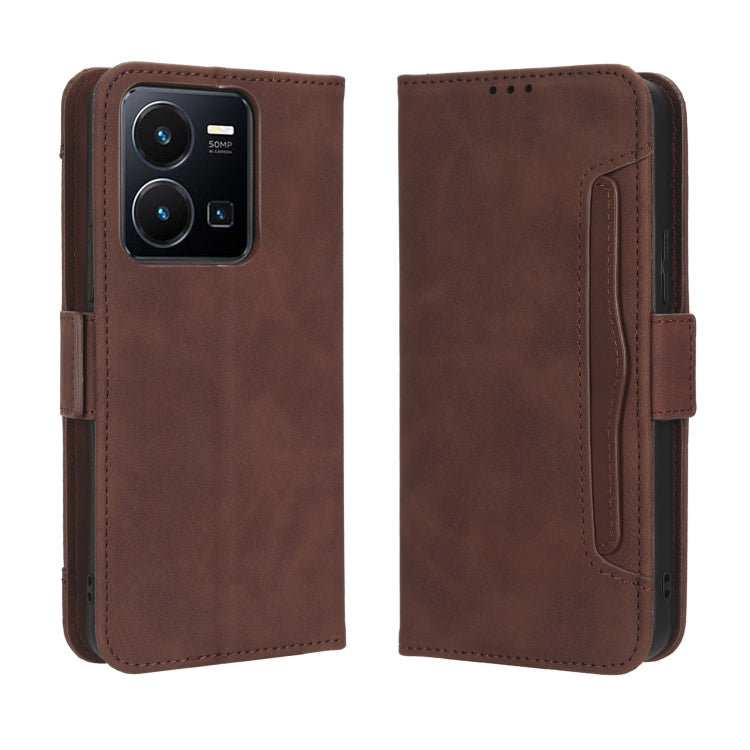 For vivo Y35 4G / Y22s 4G / Y22 4G 2022 Skin Feel Calf Texture Card Slots Leather Phone Case