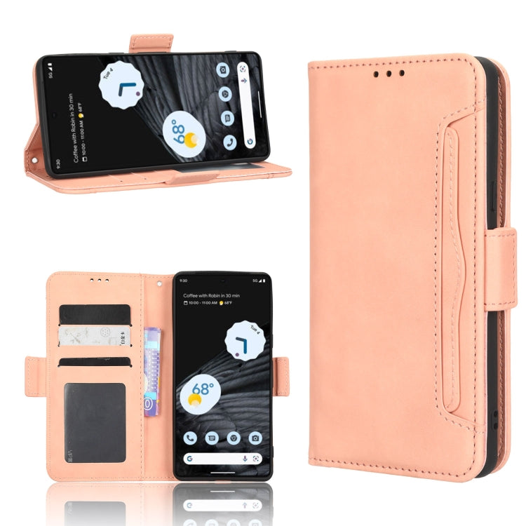 For Google Pixel 7 Pro 5G Skin Feel Calf Texture Card Slots Leather Phone Case