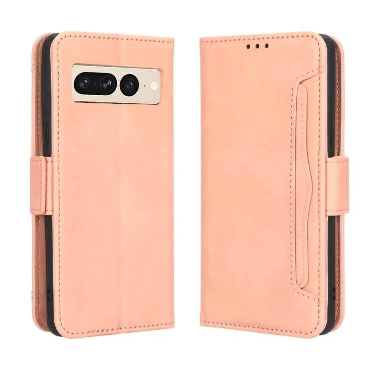 For Google Pixel 7 Pro 5G Skin Feel Calf Texture Card Slots Leather Phone Case