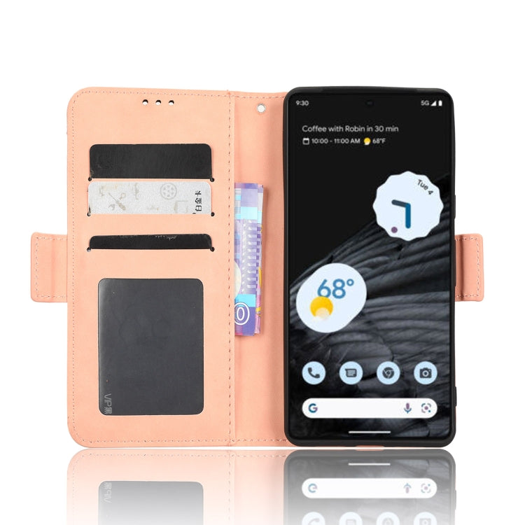 For Google Pixel 7 Pro 5G Skin Feel Calf Texture Card Slots Leather Phone Case