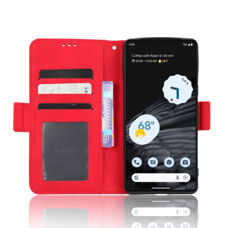 For Google Pixel 7 Pro 5G Skin Feel Calf Texture Card Slots Leather Phone Case