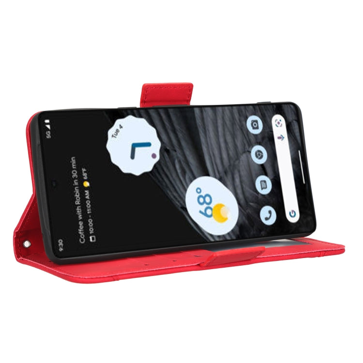 For Google Pixel 7 Pro 5G Skin Feel Calf Texture Card Slots Leather Phone Case