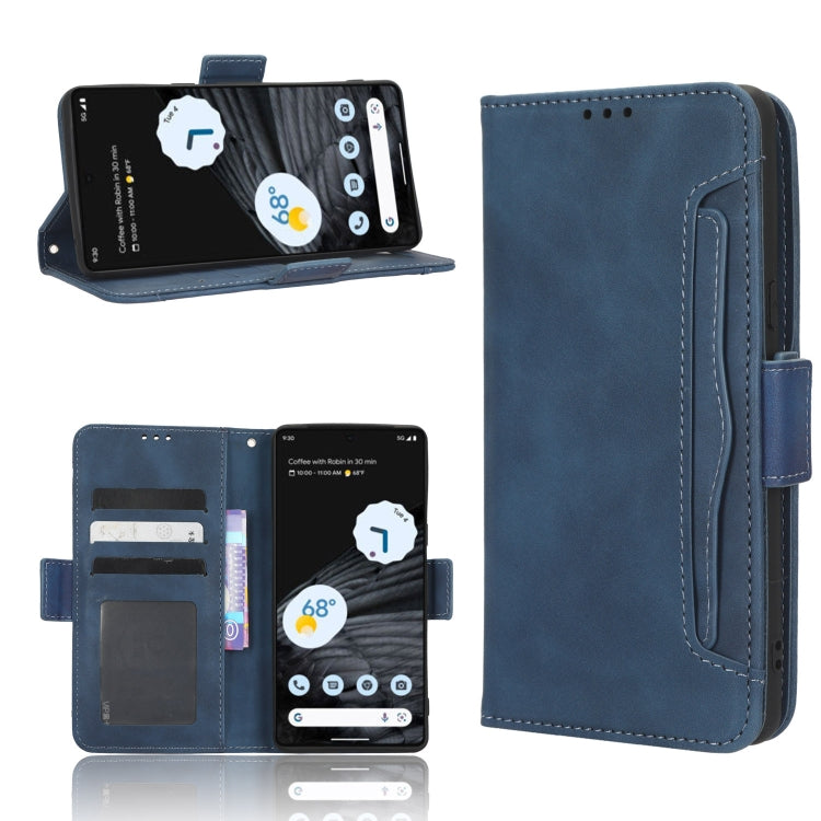 For Google Pixel 7 Pro 5G Skin Feel Calf Texture Card Slots Leather Phone Case