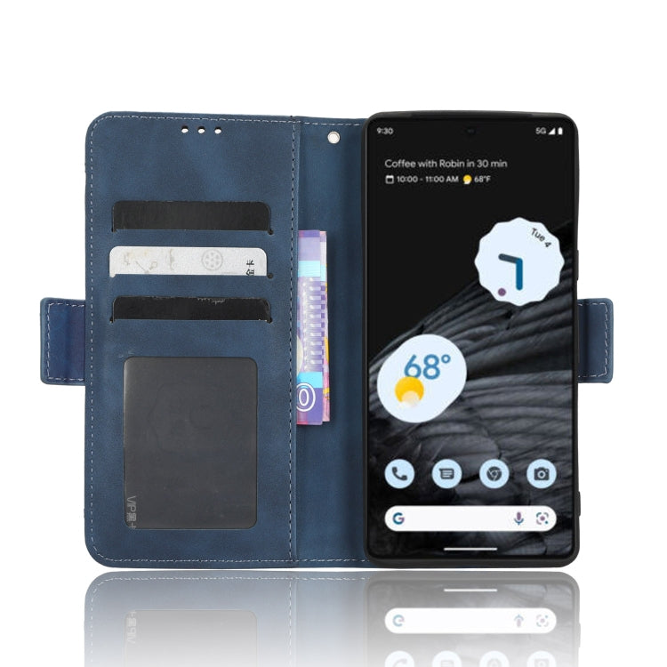 For Google Pixel 7 Pro 5G Skin Feel Calf Texture Card Slots Leather Phone Case