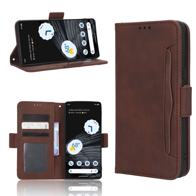 For Google Pixel 7 Pro 5G Skin Feel Calf Texture Card Slots Leather Phone Case
