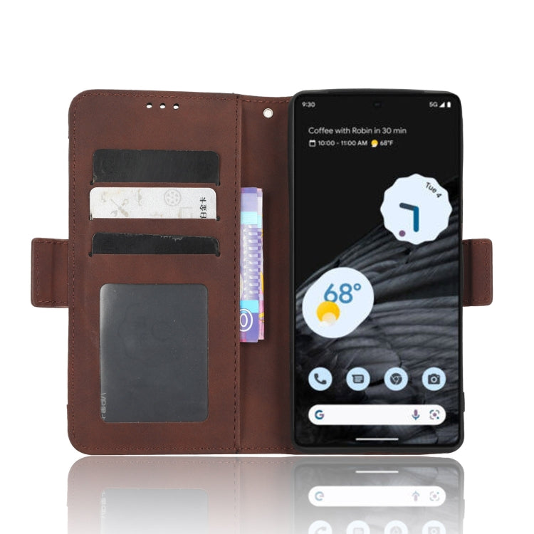 For Google Pixel 7 Pro 5G Skin Feel Calf Texture Card Slots Leather Phone Case