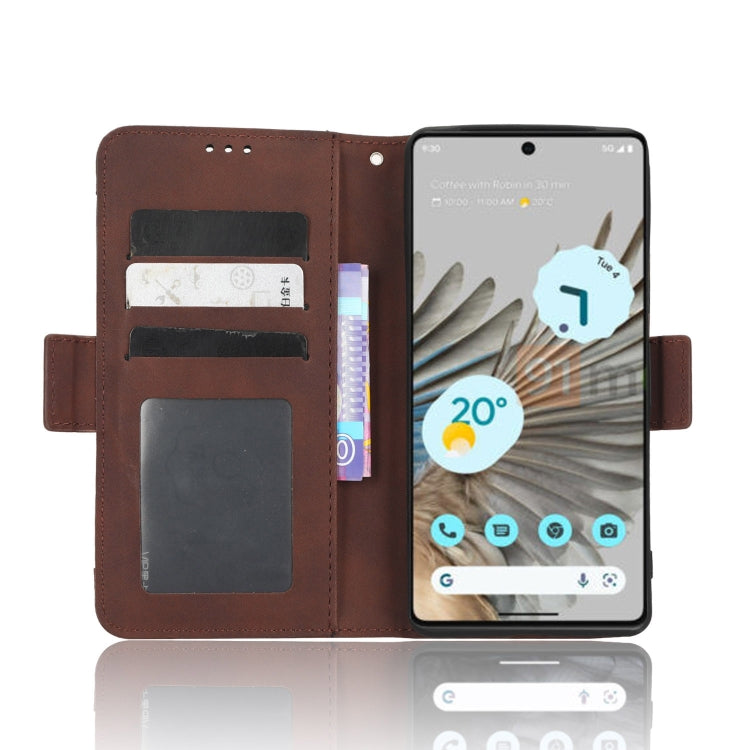 For Google Pixel 7 5G Skin Feel Calf Texture Card Slots Leather Phone Case