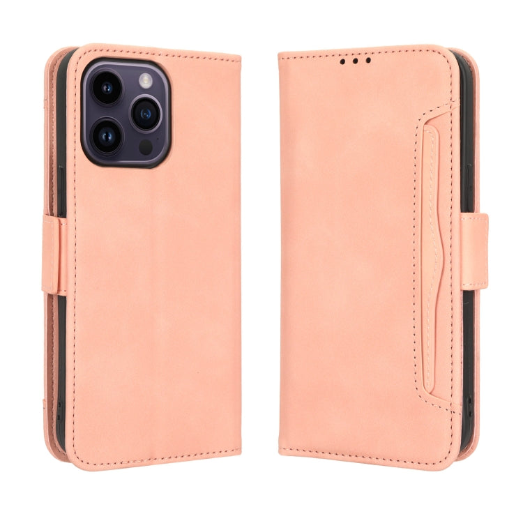 For iPhone 14 Pro Skin Feel Calf Texture Card Slots Leather Phone Case