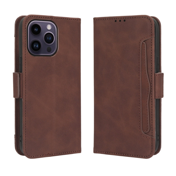 For iPhone 14 Pro Skin Feel Calf Texture Card Slots Leather Phone Case