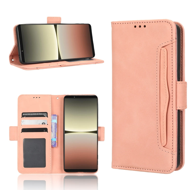 For Sony Xperia 5 IV Skin Feel Calf Texture Card Slots Leather Phone Case