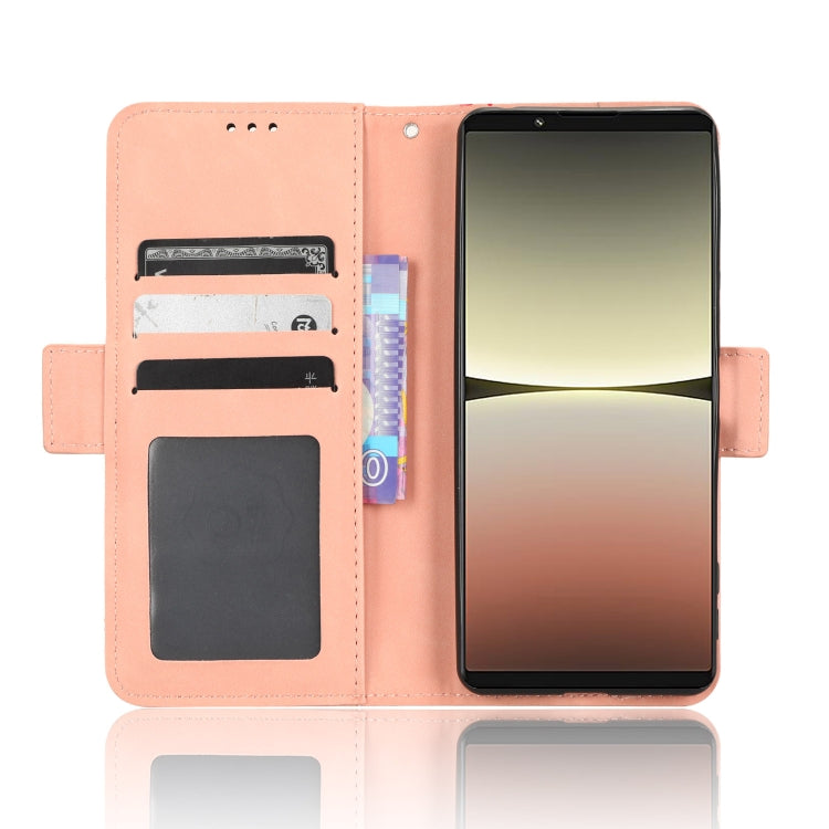 For Sony Xperia 5 IV Skin Feel Calf Texture Card Slots Leather Phone Case
