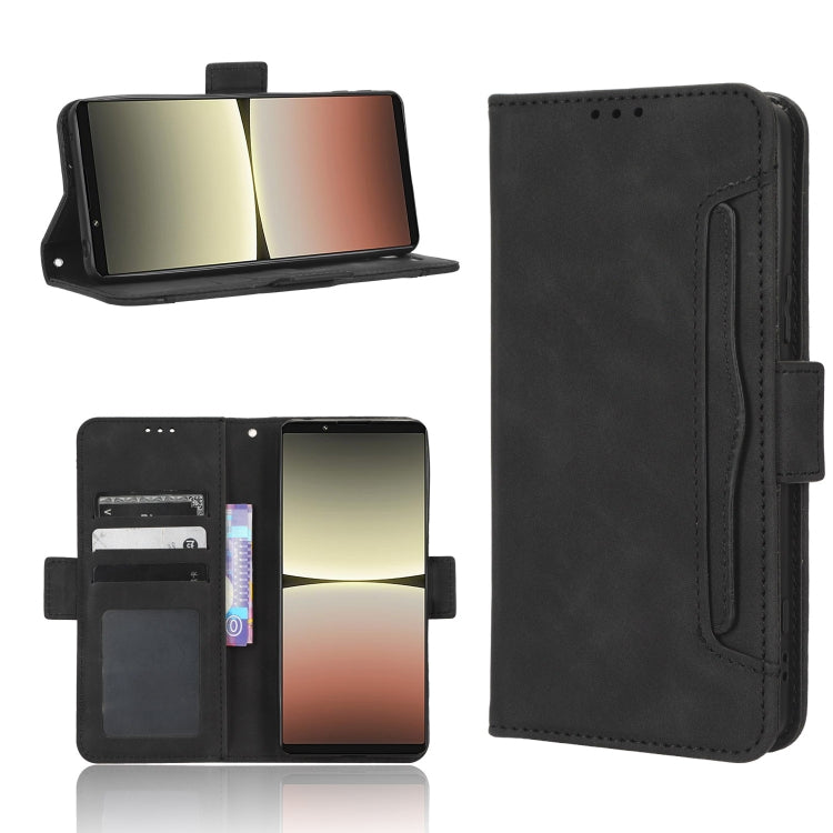 For Sony Xperia 5 IV Skin Feel Calf Texture Card Slots Leather Phone Case