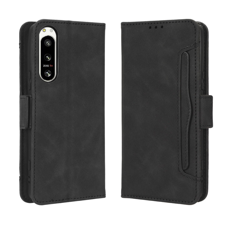 For Sony Xperia 5 IV Skin Feel Calf Texture Card Slots Leather Phone Case