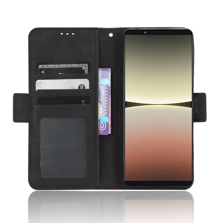 For Sony Xperia 5 IV Skin Feel Calf Texture Card Slots Leather Phone Case