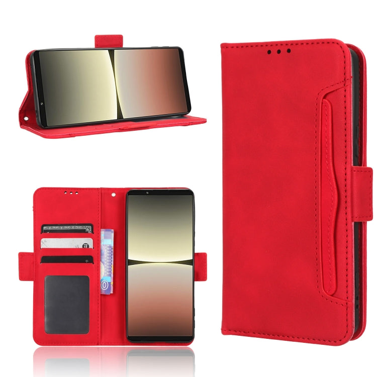 For Sony Xperia 5 IV Skin Feel Calf Texture Card Slots Leather Phone Case