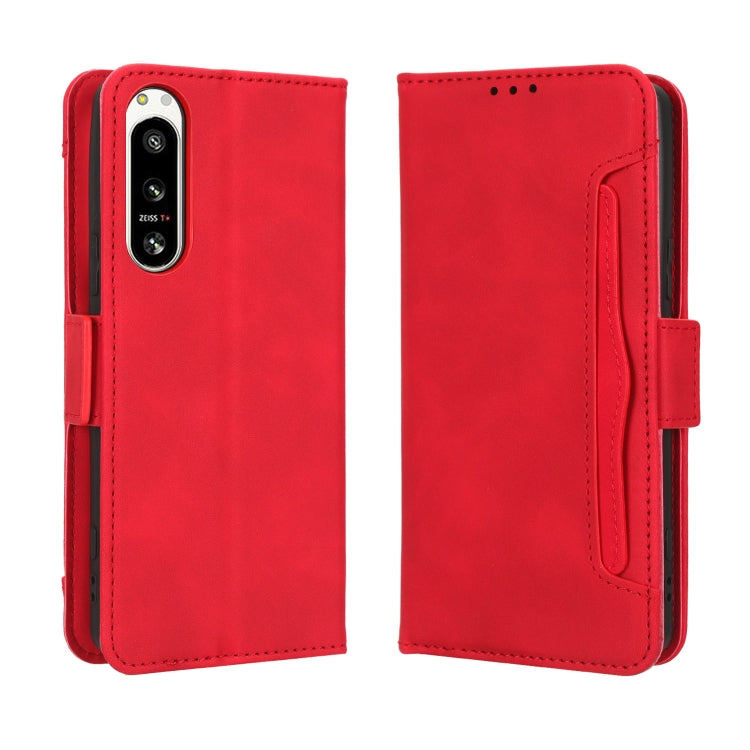 For Sony Xperia 5 IV Skin Feel Calf Texture Card Slots Leather Phone Case