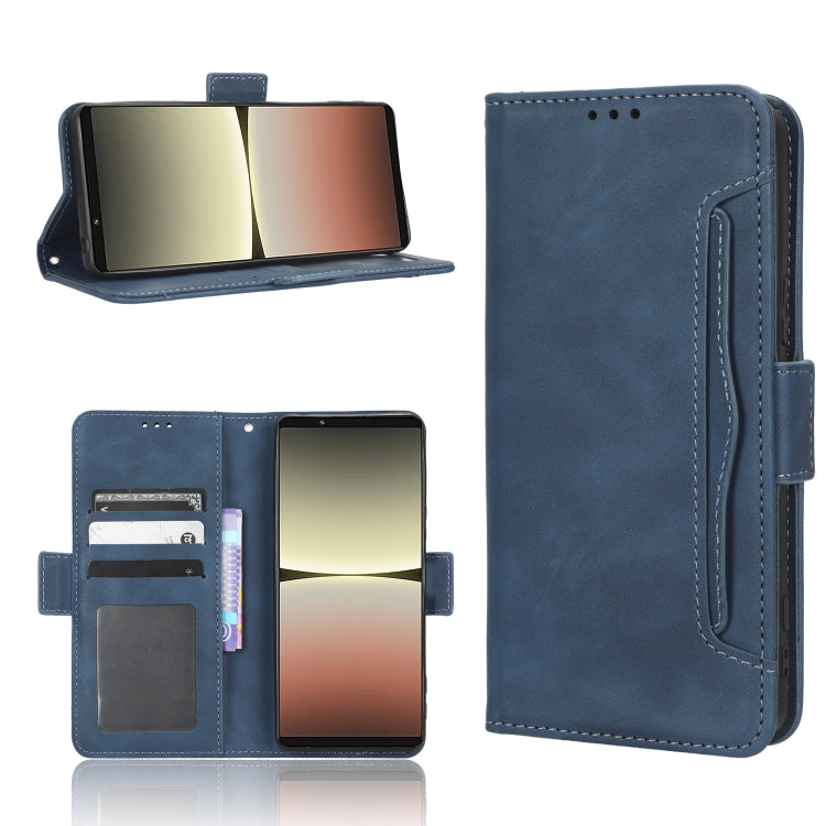 For Sony Xperia 5 IV Skin Feel Calf Texture Card Slots Leather Phone Case