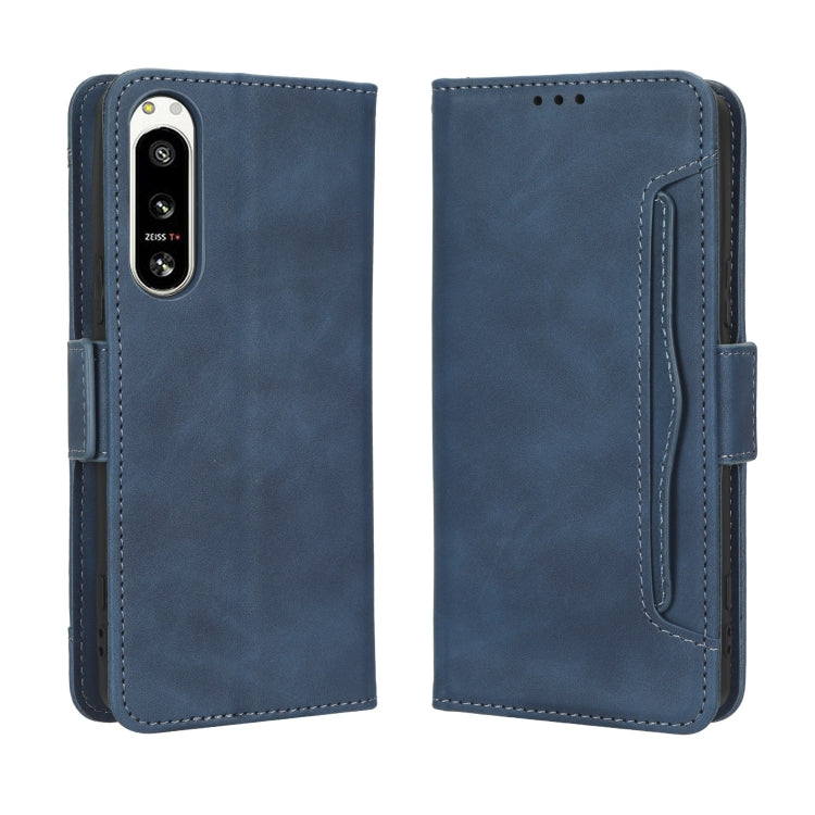 For Sony Xperia 5 IV Skin Feel Calf Texture Card Slots Leather Phone Case