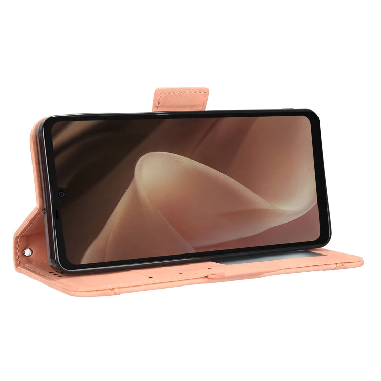 For Sharp Aquos Sense7 Plus Skin Feel Calf Texture Card Slots Leather Phone Case