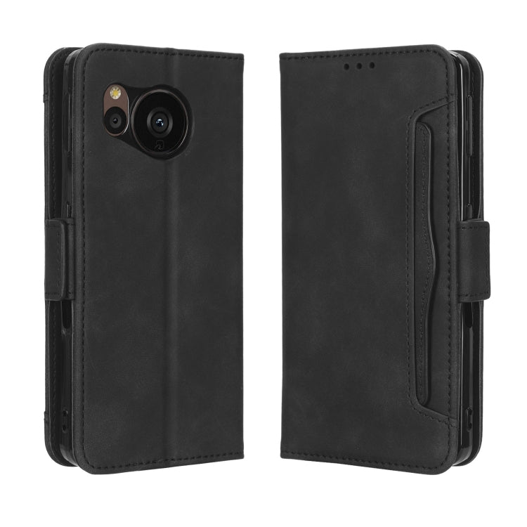 For Sharp Aquos Sense7 Plus Skin Feel Calf Texture Card Slots Leather Phone Case