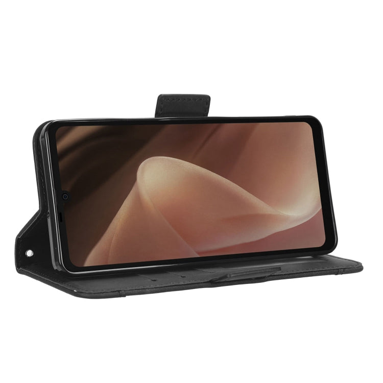 For Sharp Aquos Sense7 Plus Skin Feel Calf Texture Card Slots Leather Phone Case