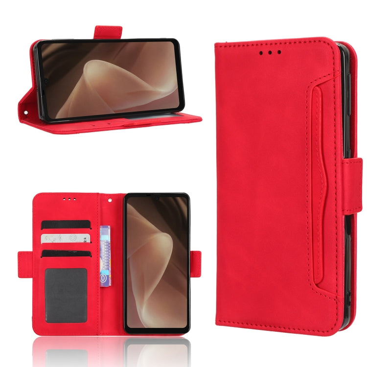 For Sharp Aquos Sense7 Plus Skin Feel Calf Texture Card Slots Leather Phone Case